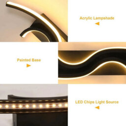 12W Modern Led Wall Lamp Indoor Acrylic Warm White Wall Light Bedroom Hallway - thumbnail 9