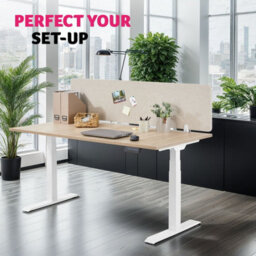 Tectake Desk Partition Noisy - Sound-Absorbing 160 X 40 Cm - Beige - thumbnail 8