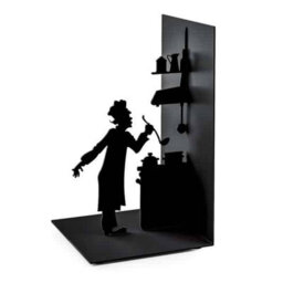 Balvi Le Chef Cook Cooking Silhouette Black Metal Bookends - thumbnail 4