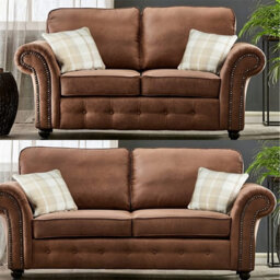 SquareBoxx Cedar Lounge Brown Sofa Set 3+2 - thumbnail 1