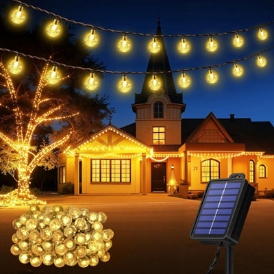 Realky Solar Garden Lights, 100 Led 8 Mode Ip 65 Waterproof 8.1 M String Outdoor For Terrace, Party, Balcony, Gazebo(Warm