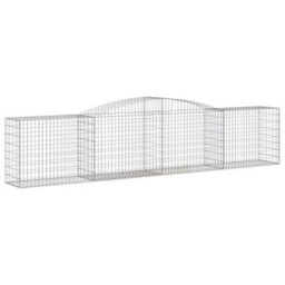 Berkfield Arched Gabion Baskets 10 Pcs 400X50X80/100 Cm Galvanised Iron - thumbnail 3