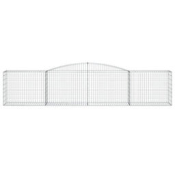 Berkfield Arched Gabion Baskets 10 Pcs 400X50X80/100 Cm Galvanised Iron - thumbnail 4