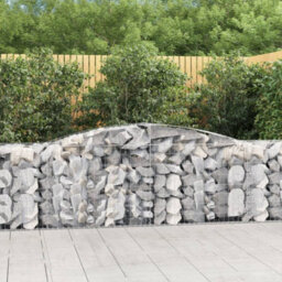 Berkfield Arched Gabion Baskets 10 Pcs 400X50X80/100 Cm Galvanised Iron - thumbnail 1