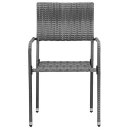 Berkfield 7 Piece Outdoor Dining Set Poly Rattan Grey - thumbnail 5