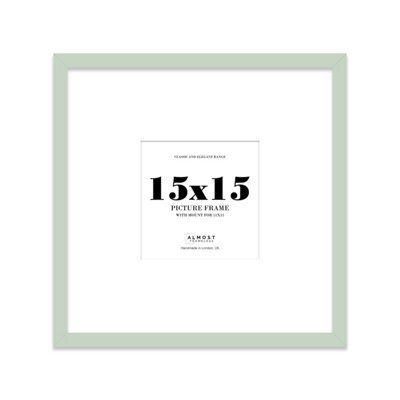 "15X15"" Mint Green Picture Frame - 15X15"" Square Frame With 11X11"" Mount For 15X15""/11X11"" Pictures Moderrn Style Thin Edge, 1 Pack" - image 1