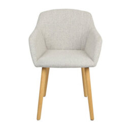 Luciano  Upholstered Armchair In Premium Textured Linen Grey - thumbnail 3