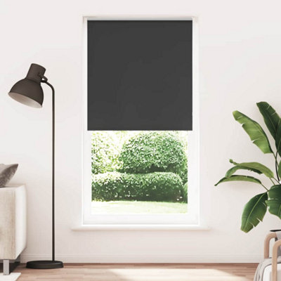 Berkfield Roller Blind Blackout Black 95X210 Cm Fabric Width 90.7 Cm Polyester - image 1