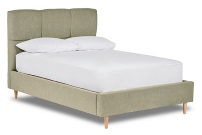 Divan Base Direct Blossom Modern Square Paneled Fabric Bed Base Only 5Ft King- Marlow Mink - image 1