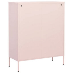 Berkfield Storage Cabinet Pink 80X35X101.5 Cm Steel - thumbnail 4