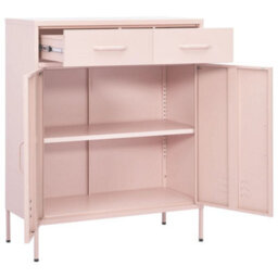 Berkfield Storage Cabinet Pink 80X35X101.5 Cm Steel - thumbnail 5