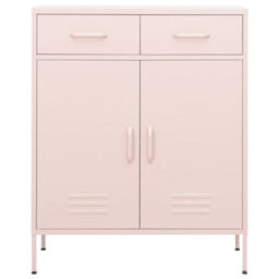 Berkfield Storage Cabinet Pink 80X35X101.5 Cm Steel - thumbnail 2