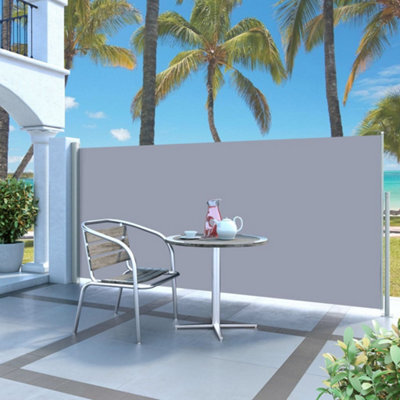 Berkfield Retractable Side Awning 140 X 300 Cm Grey - image 1