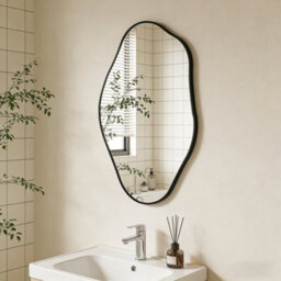 Artloge 60X80Cm Irregular Black-Rimmed Entryway Decor Mirror Aluminum Bathroom Makeup Mirror - thumbnail 7