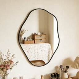 Artloge 60X80Cm Irregular Black-Rimmed Entryway Decor Mirror Aluminum Bathroom Makeup Mirror - thumbnail 8