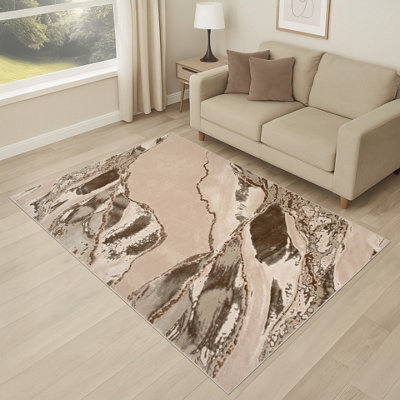 Smart Living Parma Modern Shimmer Rug - Soft Luxury For Living & Bedroom - Beige - 80 X 150 Cm - image 1