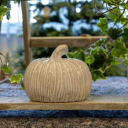 Four Candle Satchville Glazed Ceramic Pumpkin