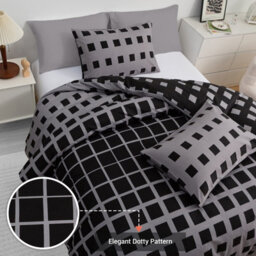 Lazzaro Premium Duvet Cover Set Double Brushed Microfiber Reversible With Zipper Closure & Corner Ties - thumbnail 5
