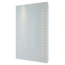 RAK Ceramics Rak Hestia 500X700mm Silvery White Illuminated Bathroom Mirror With Demister & Shaving Socket