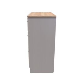 Sevilla Ready Assembled Matt Beige Light Oak Effect 3 Drawer Deep Chest (H)885mm (W)765mm (D)415mm - thumbnail 7