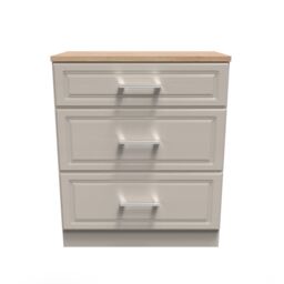 Sevilla Ready Assembled Matt Beige Light Oak Effect 3 Drawer Deep Chest (H)885mm (W)765mm (D)415mm - thumbnail 2