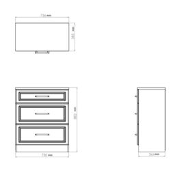 Sevilla Ready Assembled Matt Beige Light Oak Effect 3 Drawer Deep Chest (H)885mm (W)765mm (D)415mm - thumbnail 4