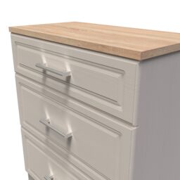Sevilla Ready Assembled Matt Beige Light Oak Effect 3 Drawer Deep Chest (H)885mm (W)765mm (D)415mm - thumbnail 5