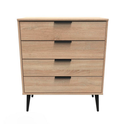 Fuji 4 Drawer Chest Of Drawers In Bardolino Oak (Ready Assembled) - image 1