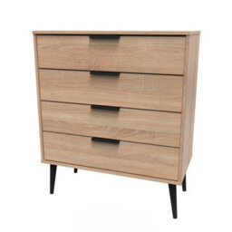 Fuji 4 Drawer Chest Of Drawers In Bardolino Oak (Ready Assembled) - thumbnail 3
