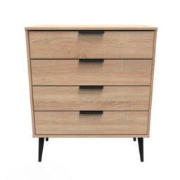 Fuji 4 Drawer Chest Of Drawers In Bardolino Oak (Ready Assembled) - thumbnail 1