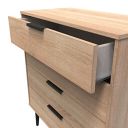 Fuji 4 Drawer Chest Of Drawers In Bardolino Oak (Ready Assembled) - thumbnail 5