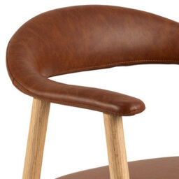 Furniture To Go Addi Dining Chair With Armrest In Pu Retro Brandy Set Of 2 - thumbnail 5