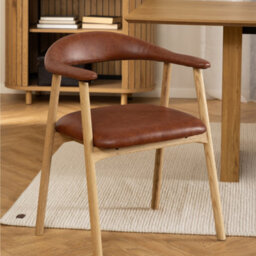 Furniture To Go Addi Dining Chair With Armrest In Pu Retro Brandy Set Of 2 - thumbnail 4
