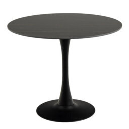 Furniture To Go Malta Ceramic Round Dining Table In Black 90X75Cm Included 4 Celia Dining Chair In Light Grey - thumbnail 2