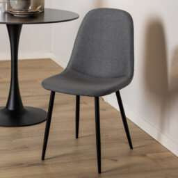 Furniture To Go Malta Ceramic Round Dining Table In Black 90X75Cm Included 4 Celia Dining Chair In Light Grey - thumbnail 8