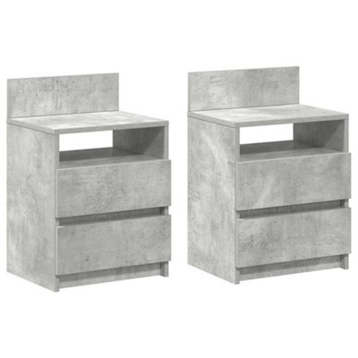Berkfield Durable Bedside Cabinets 2 Pcs With 2 Drawers Concrete Grey 40X33X60 Cm - image 1