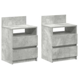 Berkfield Durable Bedside Cabinets 2 Pcs With 2 Drawers Concrete Grey 40X33X60 Cm - thumbnail 1