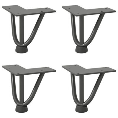 Berkfield Modern Hairpin Legs For Coffee Table 4 Pcs Anthracite 10 Cm Solid Steel