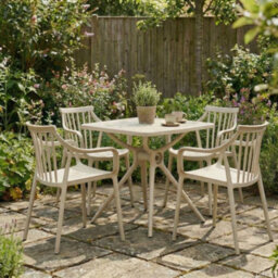 Alto Putty Grey Outdoor Dining Table Modern Square Design - thumbnail 1