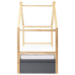Beliani Kids Bed House Pine Wood Orgeval 90 X 200 Cm (Eu Single) With Storage Grey - thumbnail 8