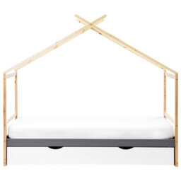 Beliani Kids Bed House Pine Wood Orgeval 90 X 200 Cm (Eu Single) With Storage Grey - thumbnail 7