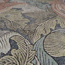 Loomed Floral Design Cotton Chenille Rug Blue Green Beige Machine Washable 60Cm X 240Cm - thumbnail 4