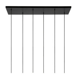 Lucide Joanet 6 Light Glass Bar Ceiling Pendant Black - thumbnail 6