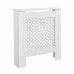 Home Treats Wooden Radiator Cover White Criss Cross Design Small 82Cm X 78Cm - thumbnail 9