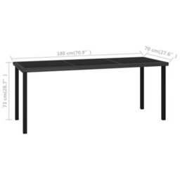 Walplus Garden Dining Table Black 180X70X73 Cm Poly Rattan - thumbnail 5