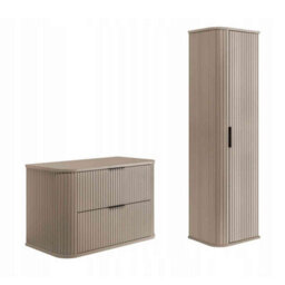 Heze Furniture Elegance Glamour Style 2 Bathroom Wall Vanity Cabinets Set 35Cm & 80Cm  - Cashmere - thumbnail 2