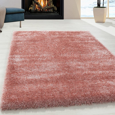 Abaseen 160X230Cm Rose Cosy Shaggy Rug, Rectangular Extra Soft Touch 5Cm Heavy Thick Pile, Modern Area Rugs Living & Bedroom - image 1