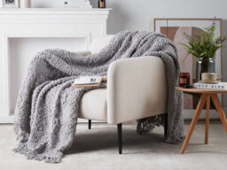 Beliani Blanket Vella Cotton 150 X 200 Cm Grey - thumbnail 2