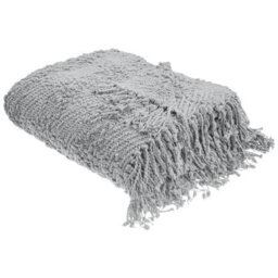 Beliani Blanket Vella Cotton 150 X 200 Cm Grey - thumbnail 1