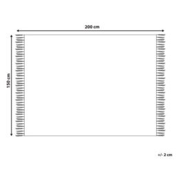 Beliani Blanket Vella Cotton 150 X 200 Cm Grey - thumbnail 3